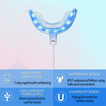 3 In1 Teeth Whitening Lights LED USB Rechargeable Oral and Dental Care Blue Light Whitening Teeth Bleach Clean Home Travel