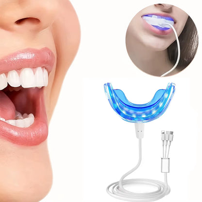 3 In1 Teeth Whitening Lights LED USB Rechargeable Oral and Dental Care Blue Light Whitening Teeth Bleach Clean Home Travel